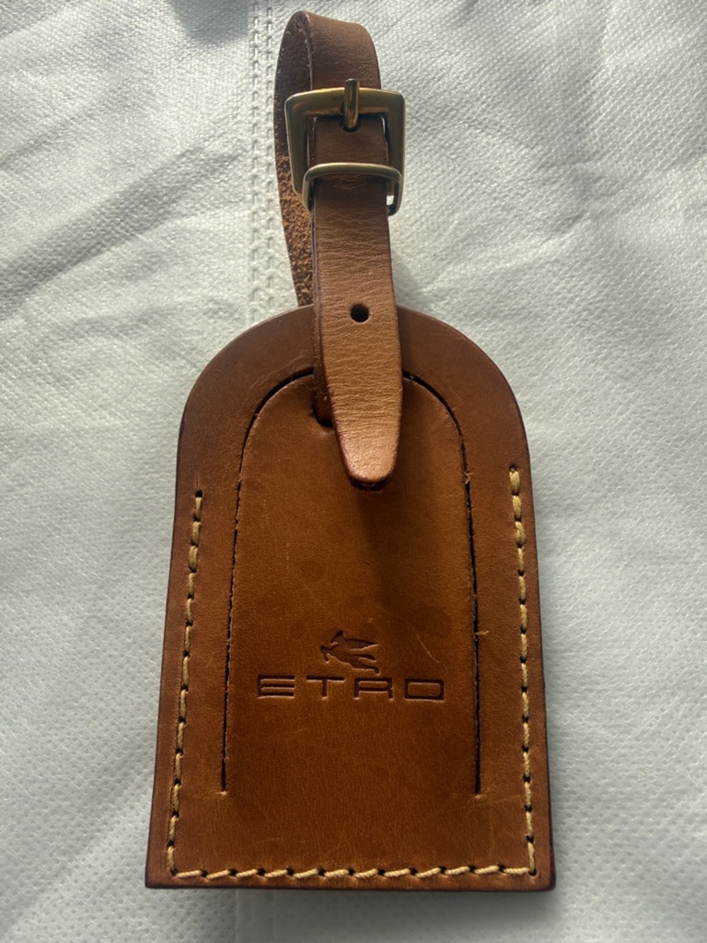 Etro Vaschetta Leather Luggage Tag + Lock + Key - Picture 4 of 12